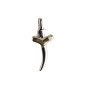 Croix de cou stylisée bi-ton plaqué or et argent 925°/°° H. 1,5 cm (0,93 g). Livrée en boite.