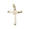 Croix de cou en plaque or bombee avec pierres OZ au centre H. 2,2 cm. Livree en boite.