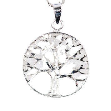 Médaille en argent 925 °/°° de l'arbre de vie évidé et ciselé Ø 1.8 cm (1,35 g). Livrée en boite.