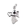 Pendentif ange avec cœur en argent rhodié 925 (2,39 g), serti de pierres OZ blanches – H. 2,5 cm. Livré en boîte..