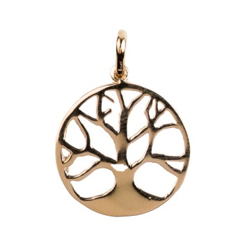 Médaille en plaqué or de l'Arbre de Vie évidée – Ø 1,9 cm. Livrée en boîte..