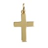 Croix de cou large en plaqué or H. 1.5 cm. Livrée en boite.