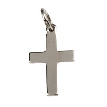 Croix de cou large en argent 925 (0,65 g) – H. 1,5 cm. Livrée en boîte..