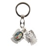 Porte-clés statuette ange ouvrant H. 3,6 cm double résine, plusieurs saints.