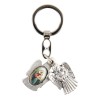 Porte-clés statuette ange ouvrant H. 3,6 cm double résine, plusieurs saints.