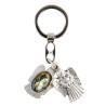 Porte-clés statuette ange ouvrant H. 3,6 cm double résine, plusieurs saints.