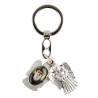 Porte-clés statuette ange ouvrant H. 3,6 cm double résine, plusieurs saints.