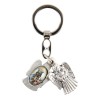 Porte-clés statuette ange ouvrant H. 3,6 cm double résine, plusieurs saints.
