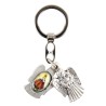 Porte-clés statuette ange ouvrant H. 3,6 cm double résine, plusieurs saints.