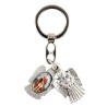 Porte-clés statuette ange ouvrant H. 3,6 cm double résine, plusieurs saints.
