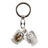 Porte-clés statuette ange ouvrant H. 3,6 cm double résine, plusieurs saints.