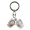 Porte-clés statuette ange ouvrant H. 3,6 cm double résine, plusieurs saints.
