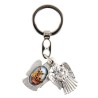 Porte-clés statuette ange ouvrant H. 3,6 cm double résine, plusieurs saints.