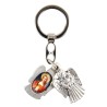 Porte-clés statuette ange ouvrant H. 3,6 cm double résine, plusieurs saints.