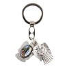 Porte-clés statuette ange ouvrant H. 3,6 cm double résine, plusieurs saints.