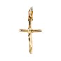 Croix de cou en plaqué or avec Christ – H. 2,5 cm. Livrée en boîte..