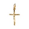 Croix de cou en plaqué or avec Christ – H. 2,5 cm. Livrée en boîte..