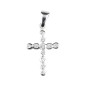 Croix de cou arrondie en argent 925 (1,50 g) sertie de pierres OZ – H. 2,4 cm. Livrée en boîte..