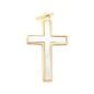 Croix de cou en plaqué or et nacre (3,45 g) – H. 2,2 cm. Livrée en boîte..