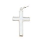 Croix de cou en argent 925 (3,45 g) et nacre – H. 2,2 cm. Livrée en boîte..
