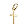 Croix de cou bâton en plaqué or – H. 1,3 cm. Livrée en boîte..