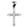 Croix de cou en argent 925 °/°° sertie de pierres OZ H. 1,5 cm (1,04 g). Livree en boite.