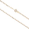 Chaine en plaque or maille forcat ovale limee, fermoir rond a ressort..