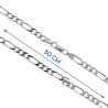 Chaine argent 925 °/°° maille figaro alternée (1X3), fermoir ovale à ressort..