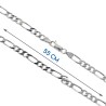 Chaine argent 925 °/°° maille figaro alternée (1X3), fermoir ovale à ressort..
