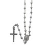 Chapelet en argent noir 925°/°° avec fermoir (7,30 g) grains Ø 2 mm croix plate. Livré en boite..