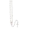 Chapelet en argent 925°/°° ajustable avec fermoir chaine forcat (6,70 g) grains ronds Ø 3 mm croix plate. Livre en boite.