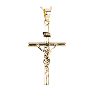 Croix avec Christ 2,5 cm - OR 375 °/°° (0,58 g).