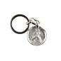 Porte-clés de saint Christophe Ø 3 cm en métal couleur argentée..