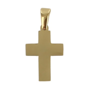 Croix de cou couleur dorée en acier inoxydable H. 1,8 cm..