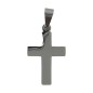 Croix de cou argentée en acier inoxydable H. 2,7 cm..