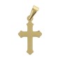Croix de cou arrondie couleur dorée en acier inoxydable H. 2,4 cm..