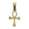 Croix de cou Egyptienne couleur dorée en acier inoxydable H. 1,6 cm..