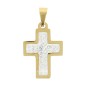 Croix de cou couleur dorée avec pierres OZ sertie en acier inoxydable H. 2,4 cm..