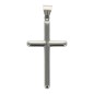 Croix de cou pour homme forme tube, couleur argentée en acier inoxydable H. 5 cm..