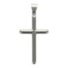 Croix de cou pour homme forme tube, couleur argentée en acier inoxydable H. 5 cm..