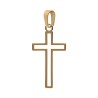 Croix de cou ajourée de couleur dorée en acier inoxydable H. 2 cm..