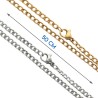 Chaine en acier inoxydable, couleur dorée et argentée, gourmette L. 50 cm Maille : Ø 4 mm. LOT DE 6 ASSORTIS..