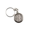 Porte-clés de saint Christophe Ø 3 cm en métal couleur argentée..