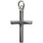 Croix de cou en laiton argenté, H. 1,50 cm..