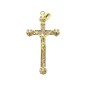 Croix de cou dorée supérieur style orthodoxe avec Christ et pierres OZ H. 3,5 cm..