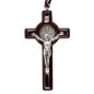 Croix de cou de saint Benoit marron hauteur 6 cm avec cordon 60 cm..