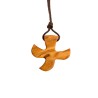 Croix de Taize en bois d olivier H. 2,7 cm avec cordon 70 cm.