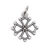 Croix de cou occitane en métal couleur argentée H. 1,5 cm..