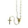 Chapelet argent dore 925°/°° ajustable avec fermoir (7,30 g) grains facettes Ø 5 mm croix plate avec boite.