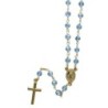 Chapelet argent dore 925°/°° ajustable avec fermoir (7,30 g) grains facettes Ø 5 mm croix plate avec boite.